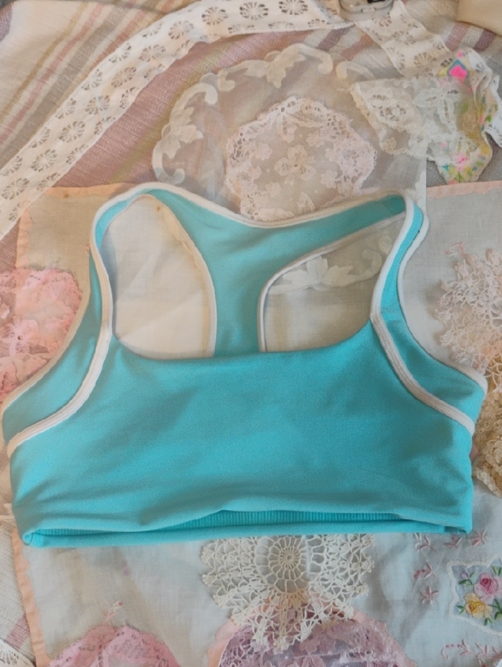 YPB By Abercrombie & Fitch Baby Blue Razorback Sports Bra In Size Medium
